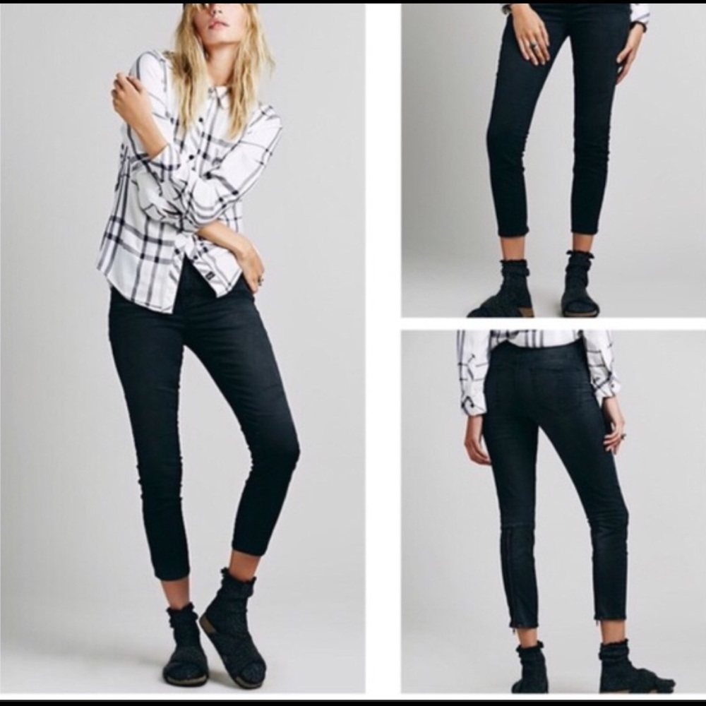 NWOT Free People sueded jean w/ back zip detail
